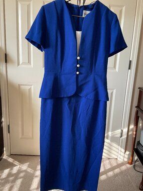 Royal Blue Classy Peplum Dress